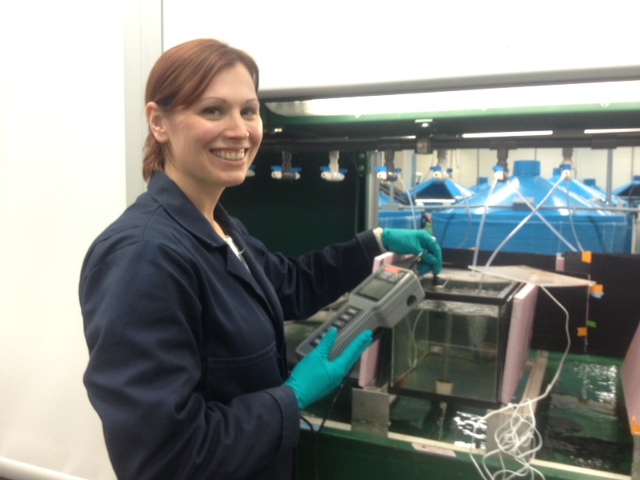 Alicia Mehlenbacher solves problems at the Aquatic Life Research Facility.