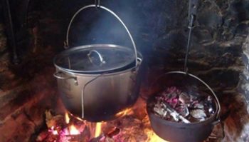 Cooking in the hearth
