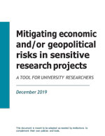 Mitigating economic and/or geopolitical risks in sensitive research projects